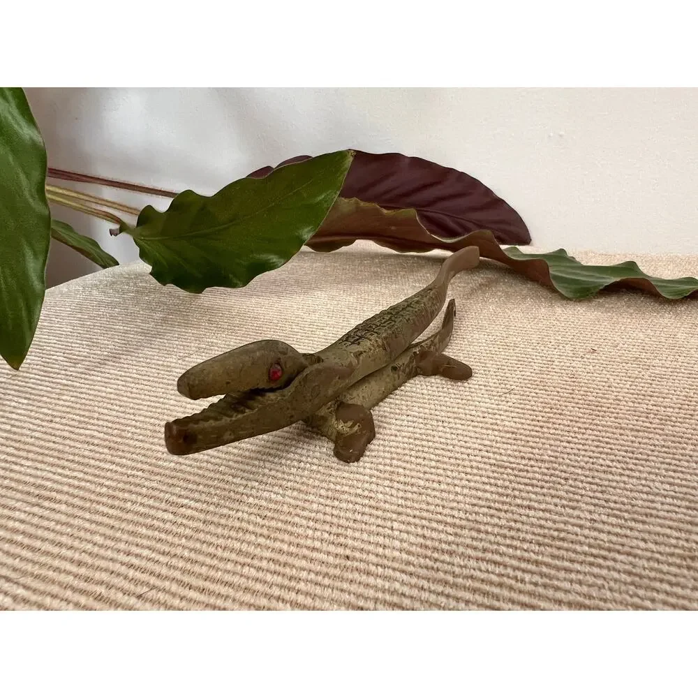 Vintage Brass Alligator Novelty Nut Cracker, 6